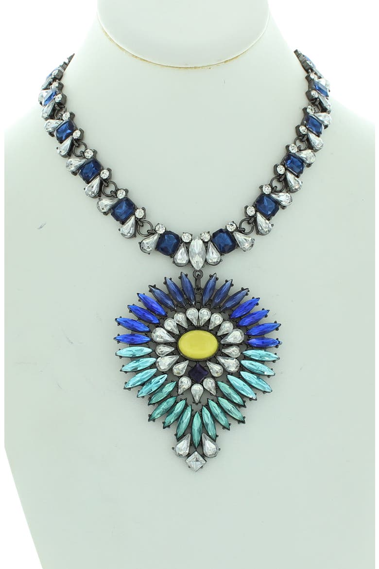 Mixed Stone Pendant Statement Necklace, Alternate, color, SILVER