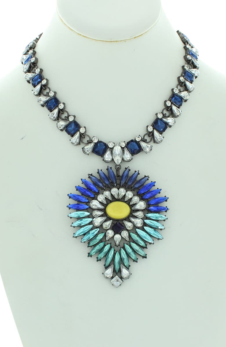 OLIVIA WELLES Mixed Stone Pendant Statement Necklace, Alternate, color, Silver