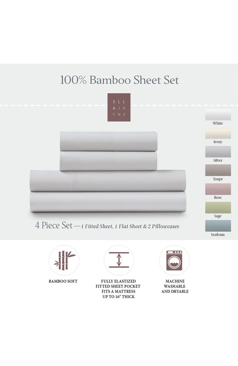 ELLA JAYNE HOME Deep Pocket 4-Piece Sheet Set, Alternate, color, Silver