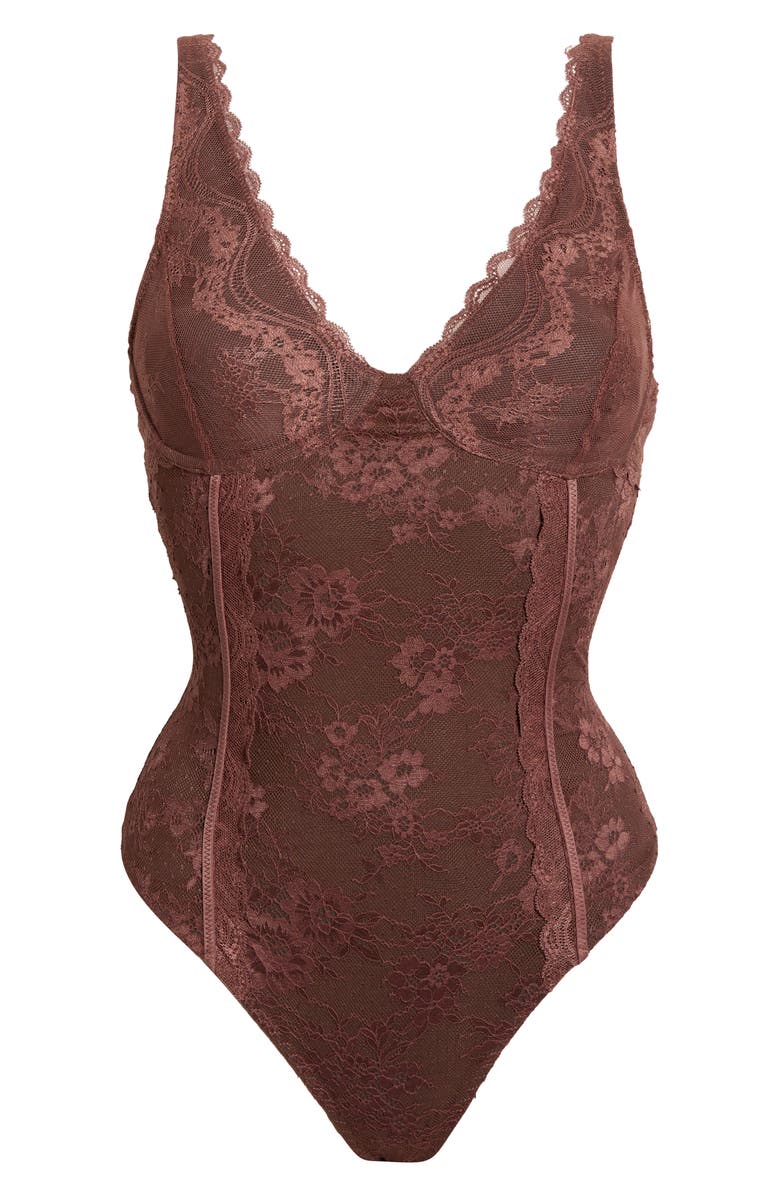 Free People Say You Love Me Lace Bodysuit, Main, color, Mink