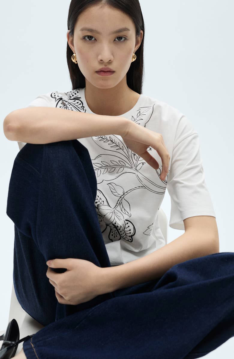 MANGO Floral Print T-Shirt, Alternate, color, 