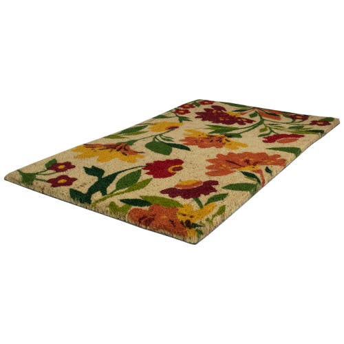 Northlight 18x30 Coir Floral Spring Door Mat In Yellow