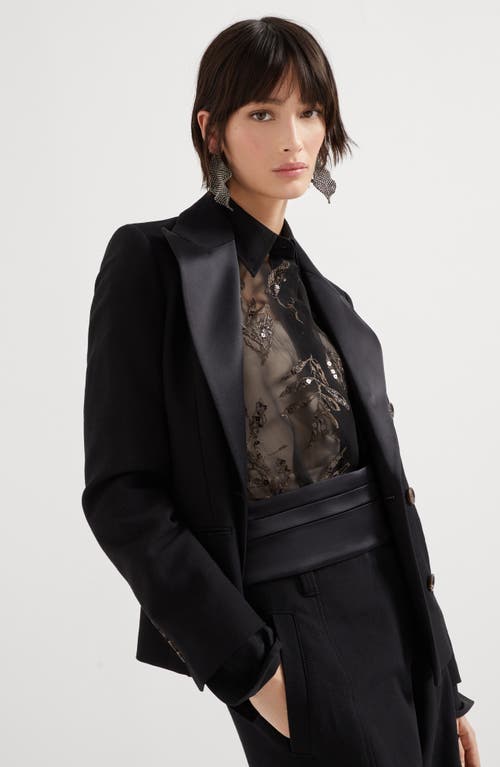 Brunello Cucinelli Cavalry Blazer With Monili In Black