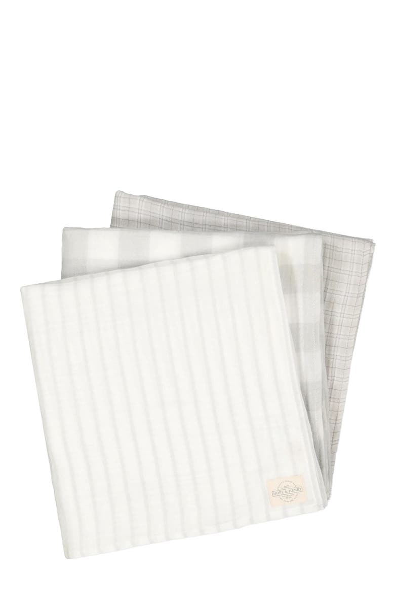 Hope & Henry Baby Muslin Swaddle Blanket 3-Pack, Alternate, color,