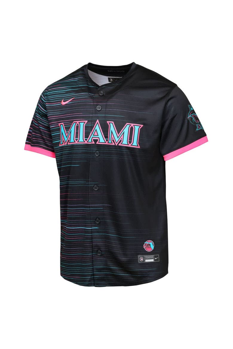 Youth Black Miami Marlins 2025 City Connect Limited Jersey, Alternate, color, Black