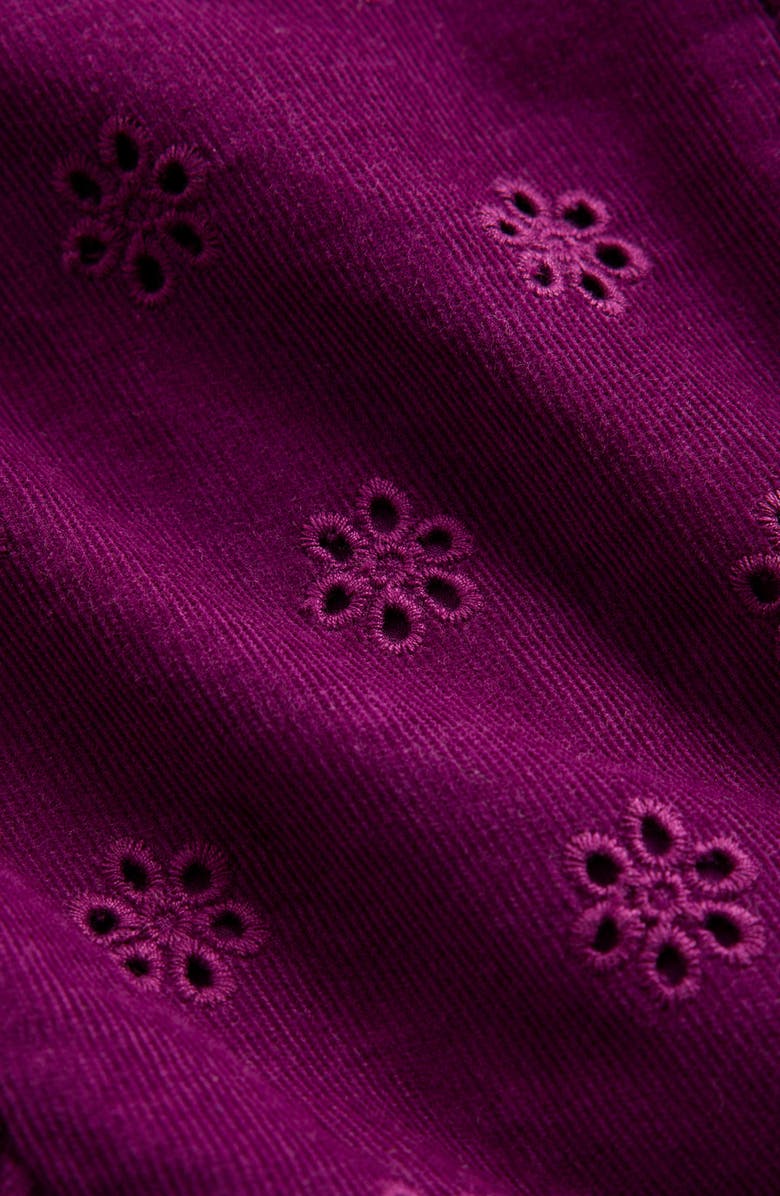 Mini Boden Kids' Eyelet Corduroy Dress, Alternate, color, Blackberry