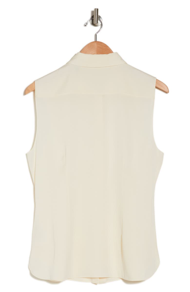 Theory Classic Sleeveless Stretch Silk Blouse, Alternate, color, Ivory