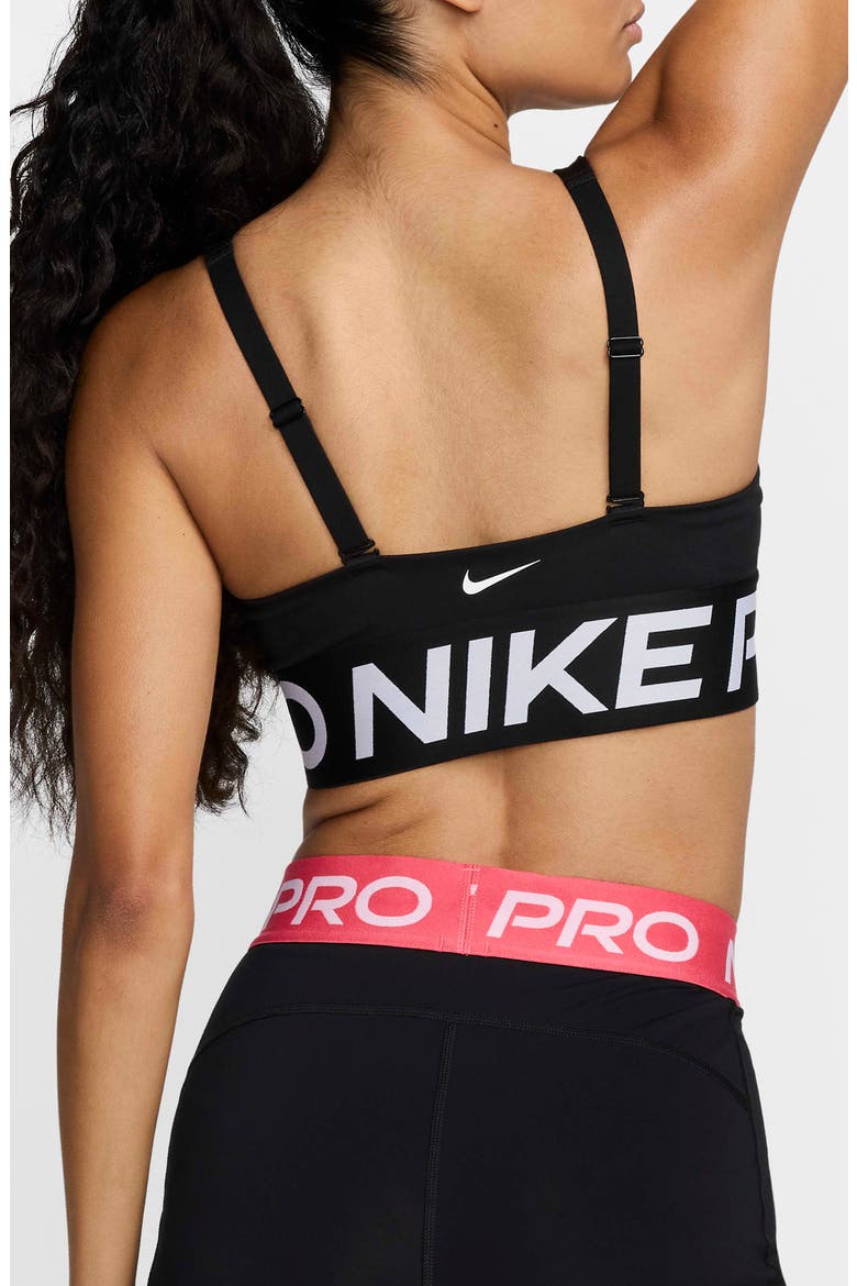 Pro Indy Plunge Medium-Support Padded Sports Bra, Alternate, color, 010 BLACK/ WHITE/ WHITE