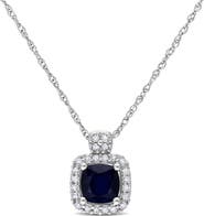 Julianna B. Gemstone & Diamond Halo Cluster Necklace 10K