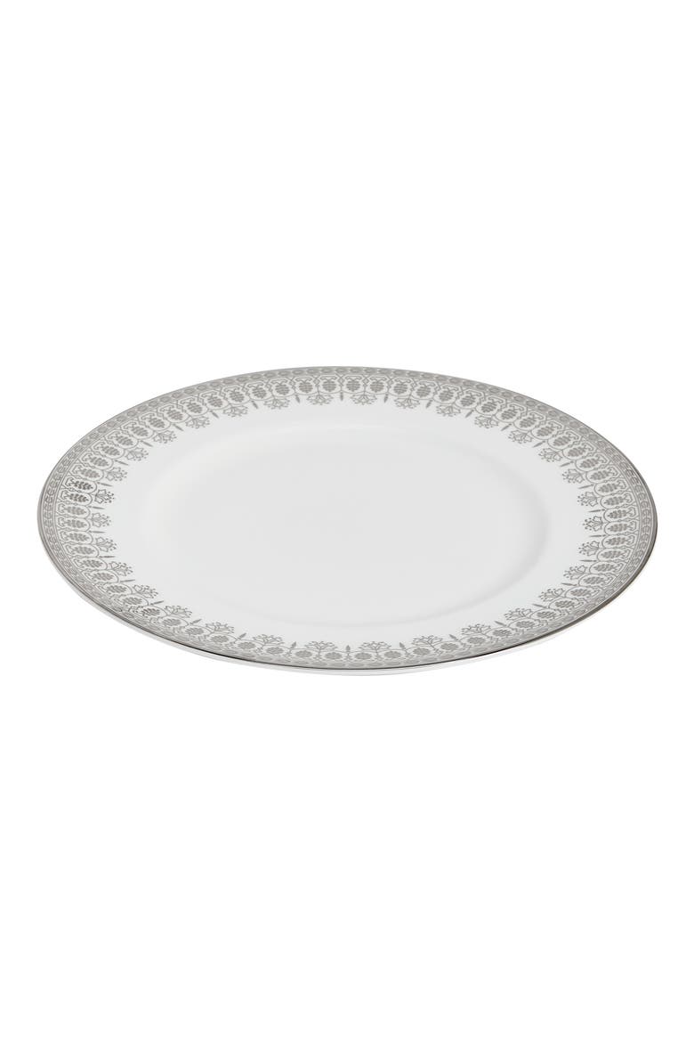 Silver Tonquin Bone China Plate, Alternate, color, SILVER