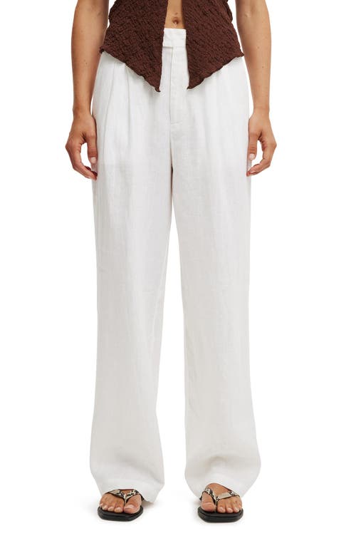 COTTON ON ELLE LINEN WIDE LEG SUITING PANT