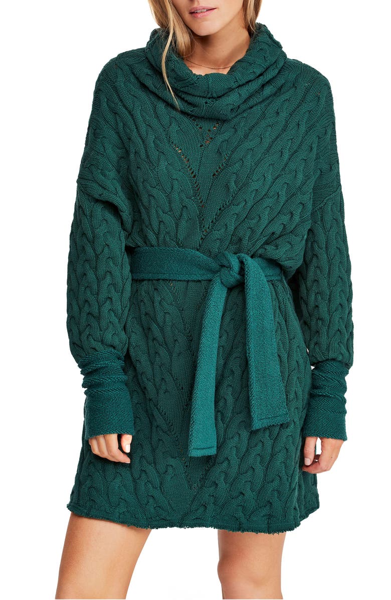 Free People Cable Knit Sweater Dress, Main, color,