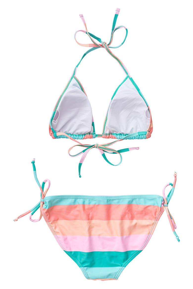 Sunset Stripe Triangle Two-Piece Swimsuit, Alternate, color, MULTI