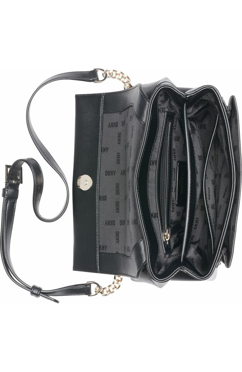 DKNY Evie Flap Shoulder Bag, Alternate, color, Blk/Gold