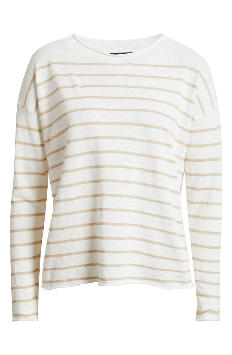 Eileen Fisher Organic Linen & Organic Cotton Crewneck Sweater, Alternate, color, Undyed Natural