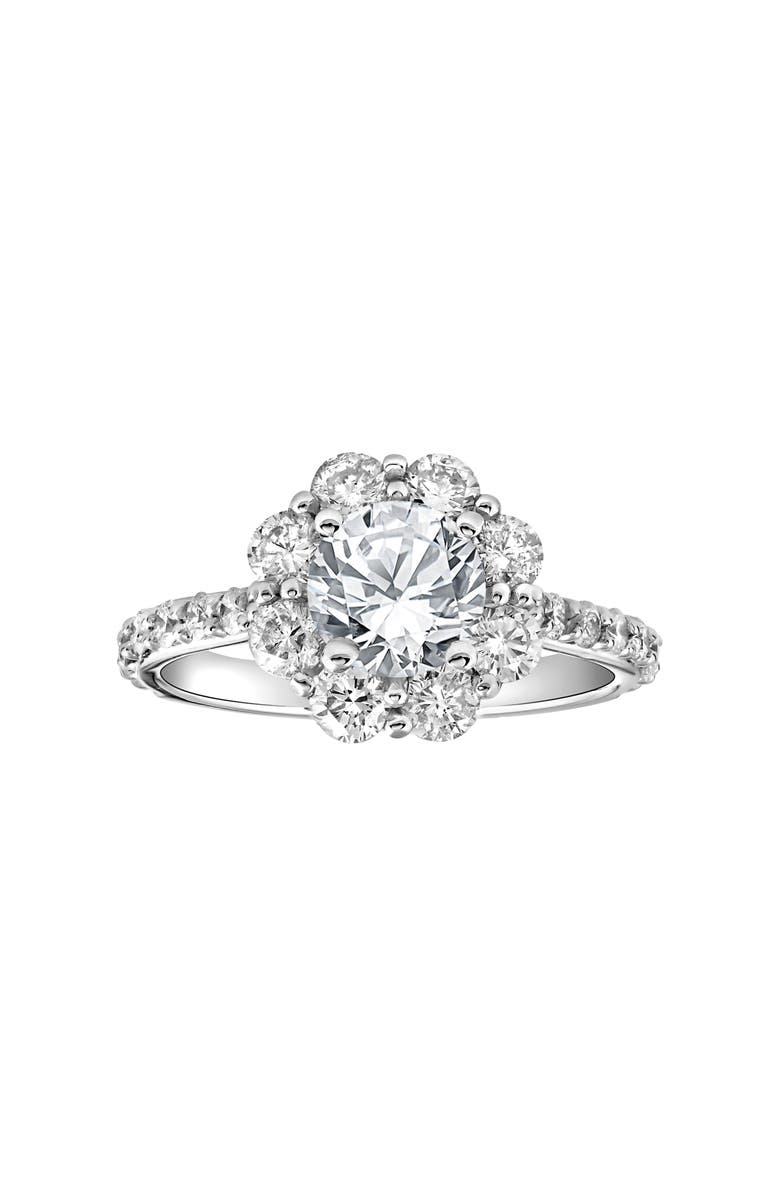 Bliss Diamond 2 1/2 cttw Halo Round Solitaire Cut Diamond Engagement Ring Gold Lab Grown, Main, color, 