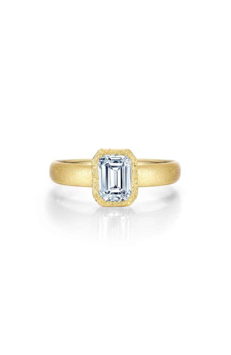 Lafonn Emerald Cut Simulated Diamond Ring, Main, color, White