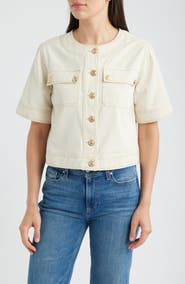 ZOE AND CLAIRE Short Sleeve Cotton Jacket