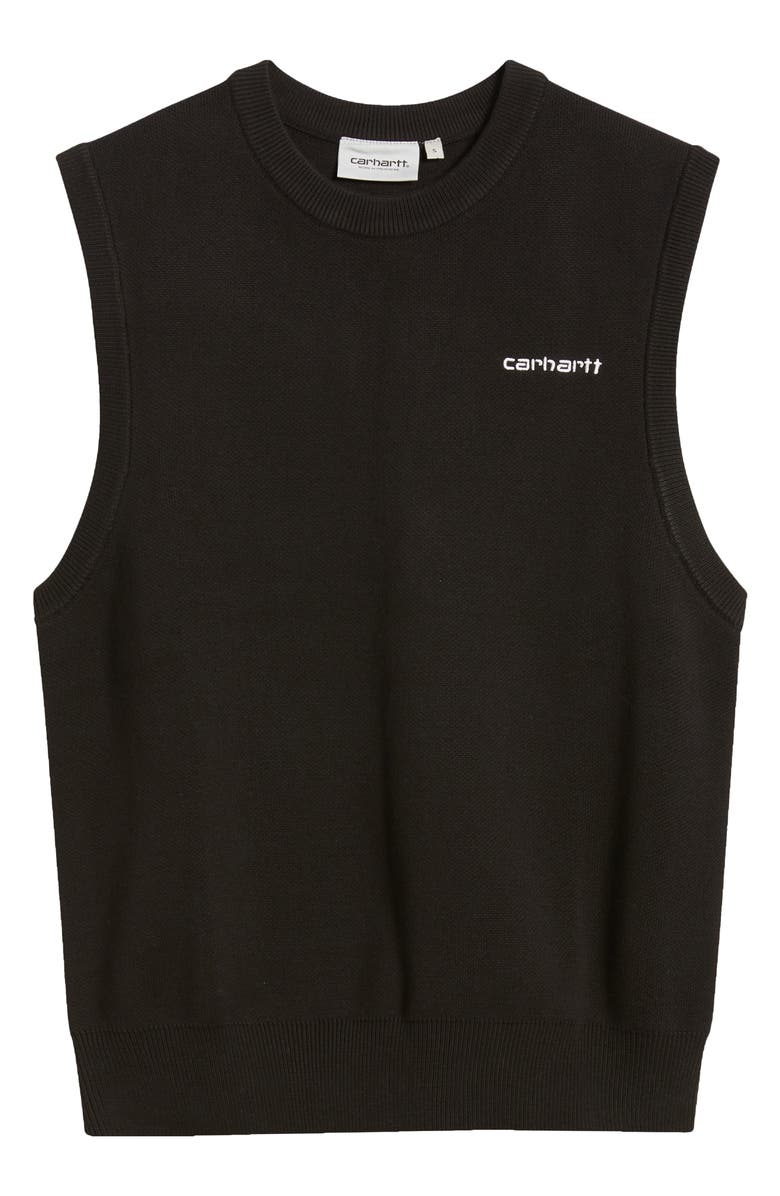 Carhartt Work In Progress Logo Embroidered Cotton Sweater Vest, Alternate, color, 
