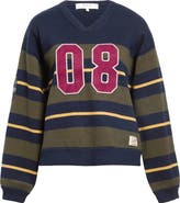 Sea Mina Stripe Novelty Cotton & Cashmere Sweater
