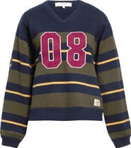 Sea Mina Stripe Novelty Cotton & Cashmere Sweater