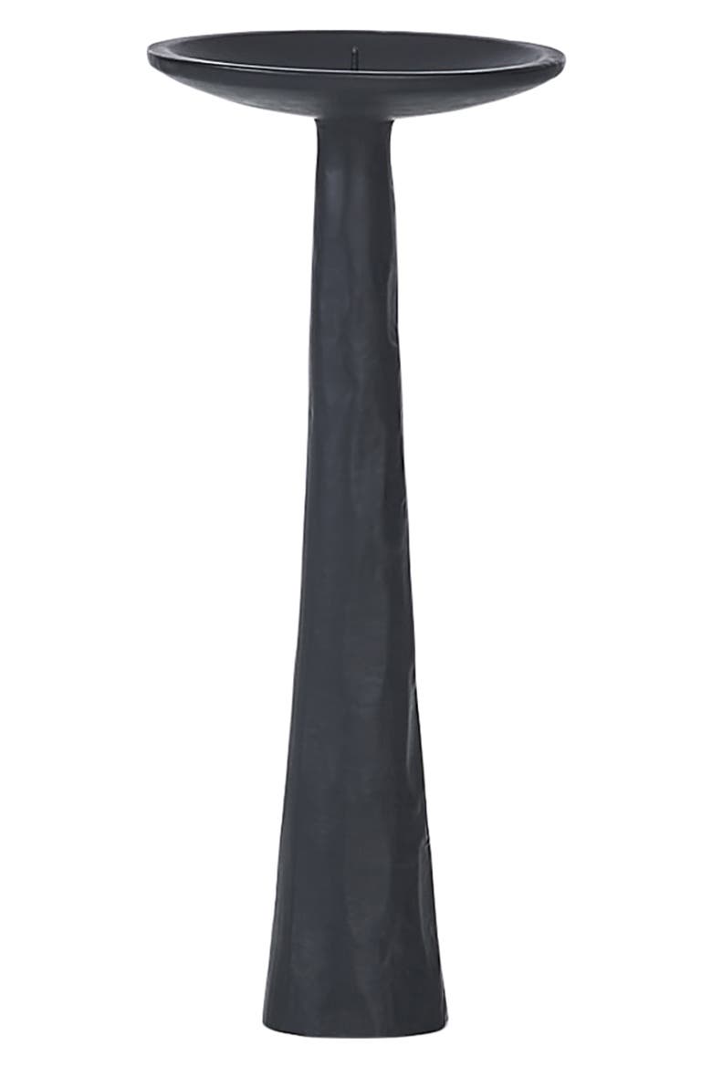 Tilde Set of 2 Pillar Candle Holders, Alternate, color, MATTE BLACK