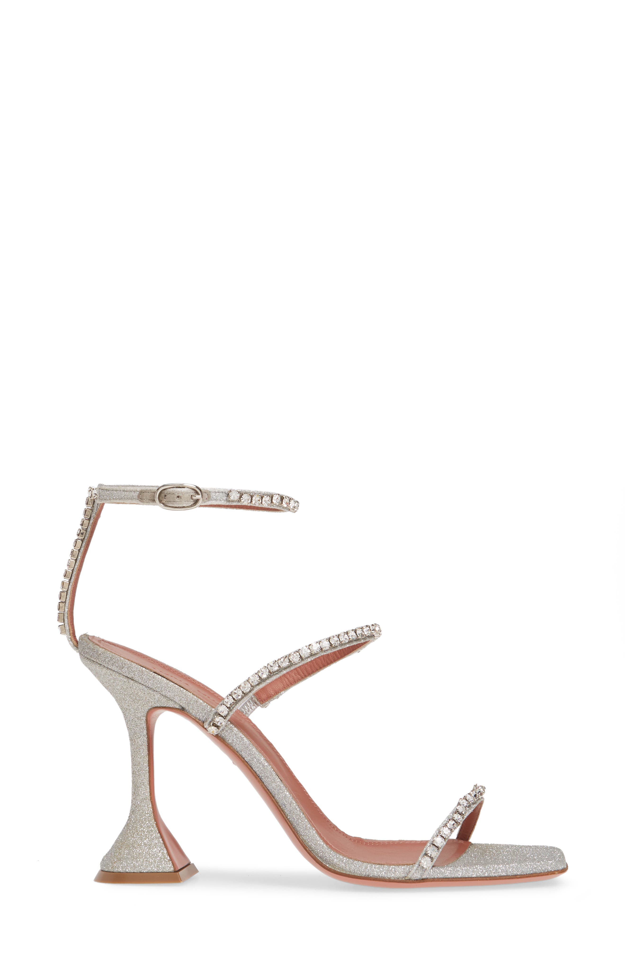 Amina Muaddi Gilda Crystal Ankle Strap Sandal, Alternate, color, 