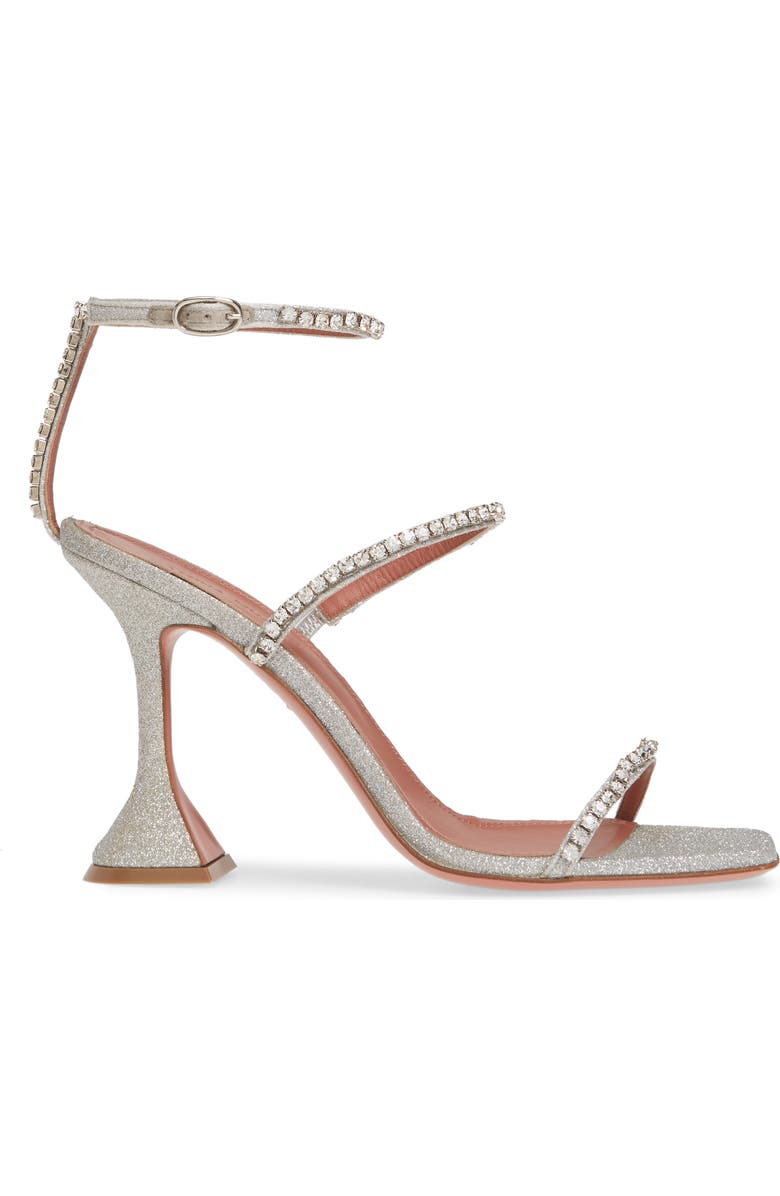 Amina Muaddi Gilda Crystal Ankle Strap Sandal, Alternate, color,