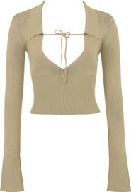 HOUSE OF CB Marianne V-Neck Crop Sweater