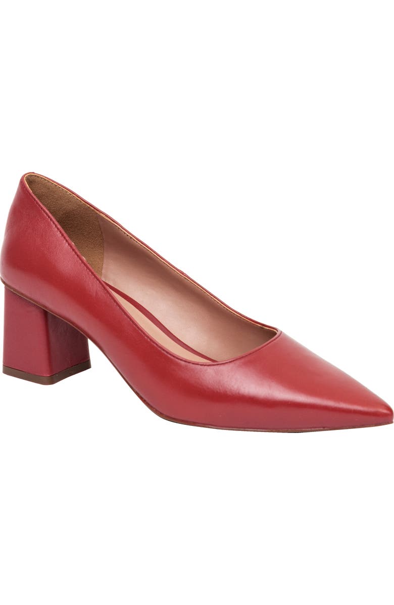 Linea Paolo Bilson Pointed Toe Pump, Main, color, Red Nappa