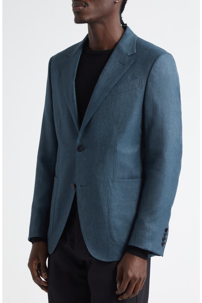 Textured Cashmere, Silk & Linen Sport Coat, Alternate, color, MEDIUM BLUE