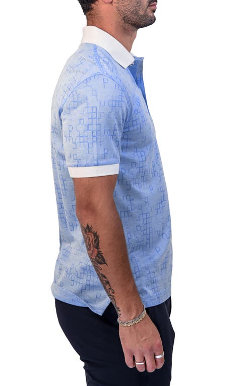 Maceoo Mozartspecktip Stretch Nylon Polo In Blue