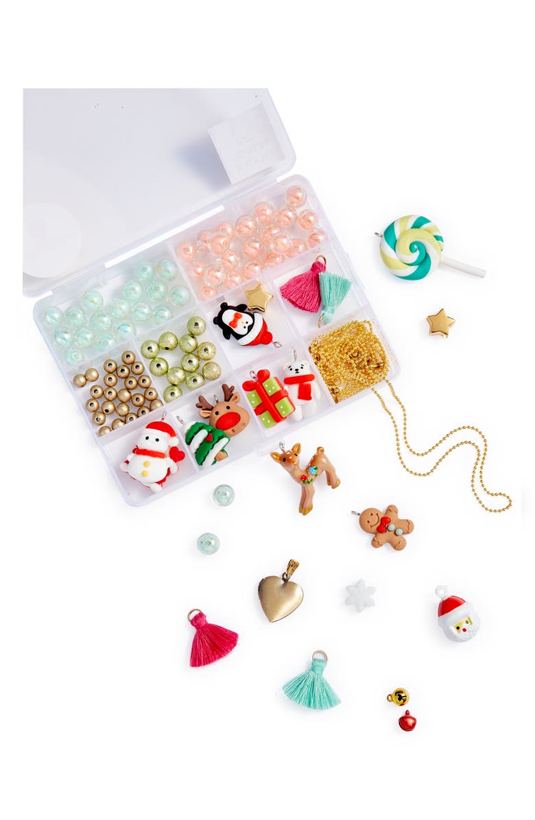 BOTTLEBLOND Kids' Holiday Jewelry Kit, Alternate, color, Red  Multi/ Gold