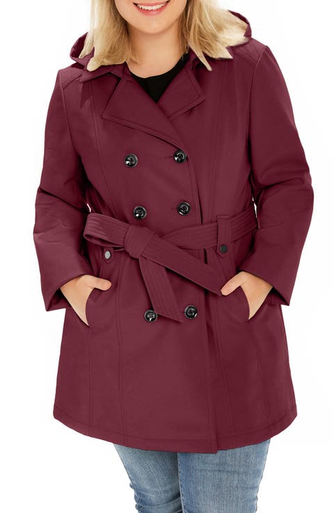 Softshell Hooded Trench Coat (Plus)