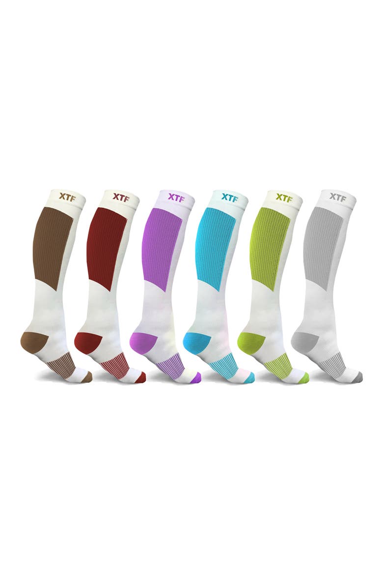 Pack of 6 Compression Knee High Socks, Main, color, ASSORTED