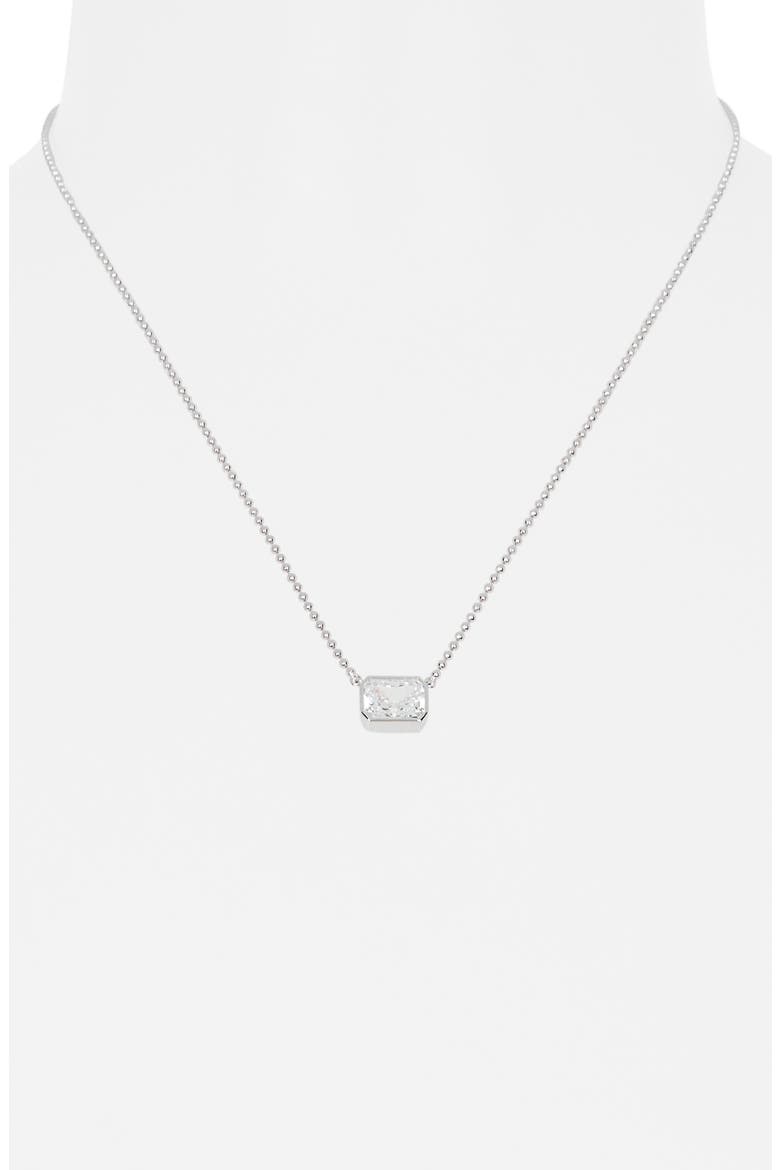 Itty Bitty Cubic Zirconia Pendant Necklace, Main, color, RHODIUM