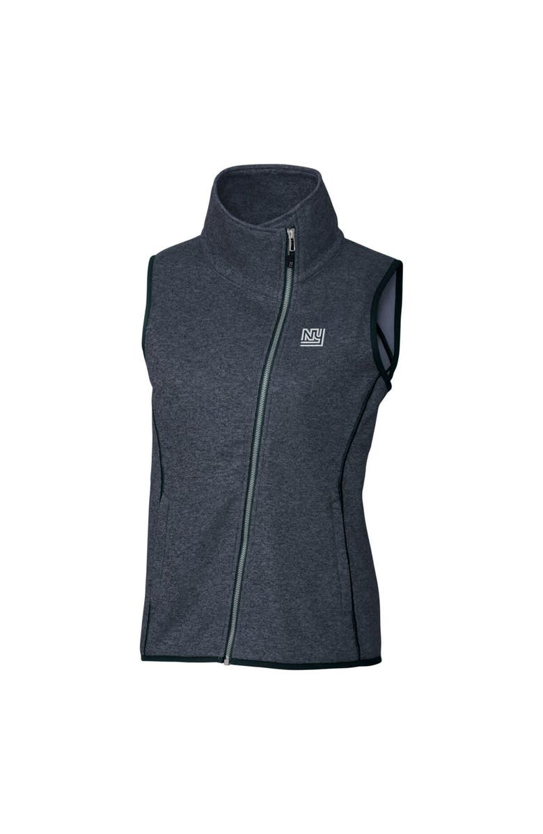 Cutter & Buck Women's Cutter & Buck Heather Navy New York Giants Throwback Logo Mainsail Full-Zip Vest, Alternate, color, 