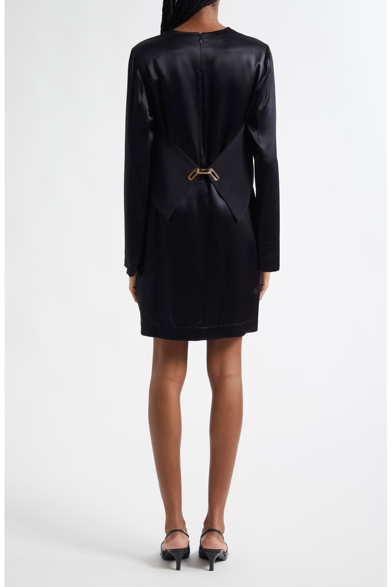 Long Sleeve Mixed Media Shift Dress, Alternate, color, BLACK
