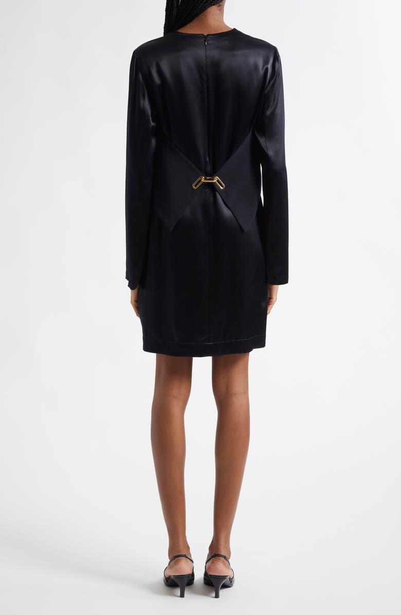 Emporio Armani Long Sleeve Mixed Media Shift Dress, Alternate, color, Black