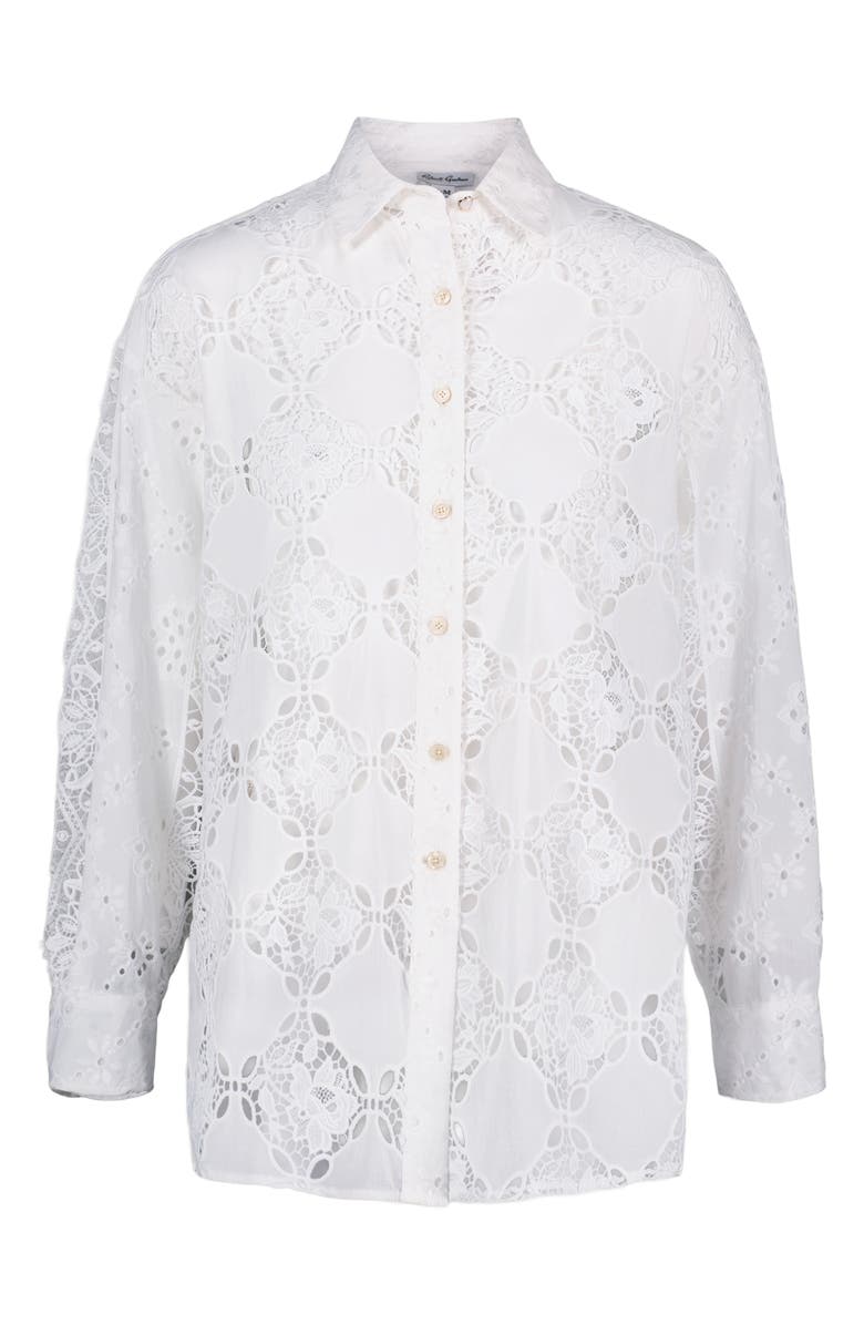 Robert Graham Lola Long Sleeve Woven Shirt, Alternate, color, White