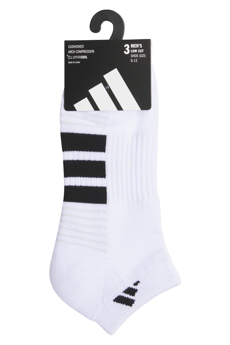 Cushioned 4.0 3-Pack Ankle Socks, Alternate, color, WHITE/ BLACK/ CLEAR GREY