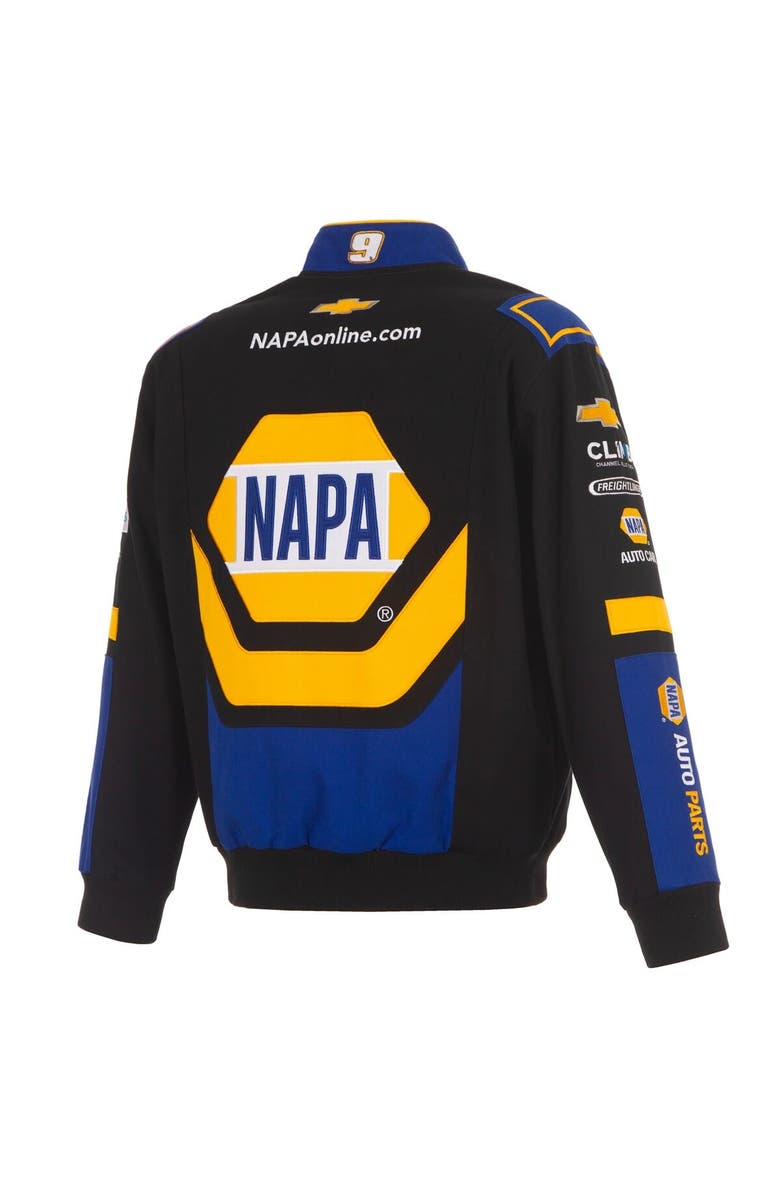 JH DESIGN Men's JH Design Black/Royal Chase Elliott NAPA Full-Snap Twill Uniform Jacket, Alternate, color, Black