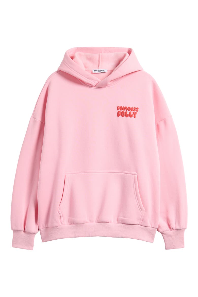 Puffy Logo Hoodie, Alternate, color, PINK