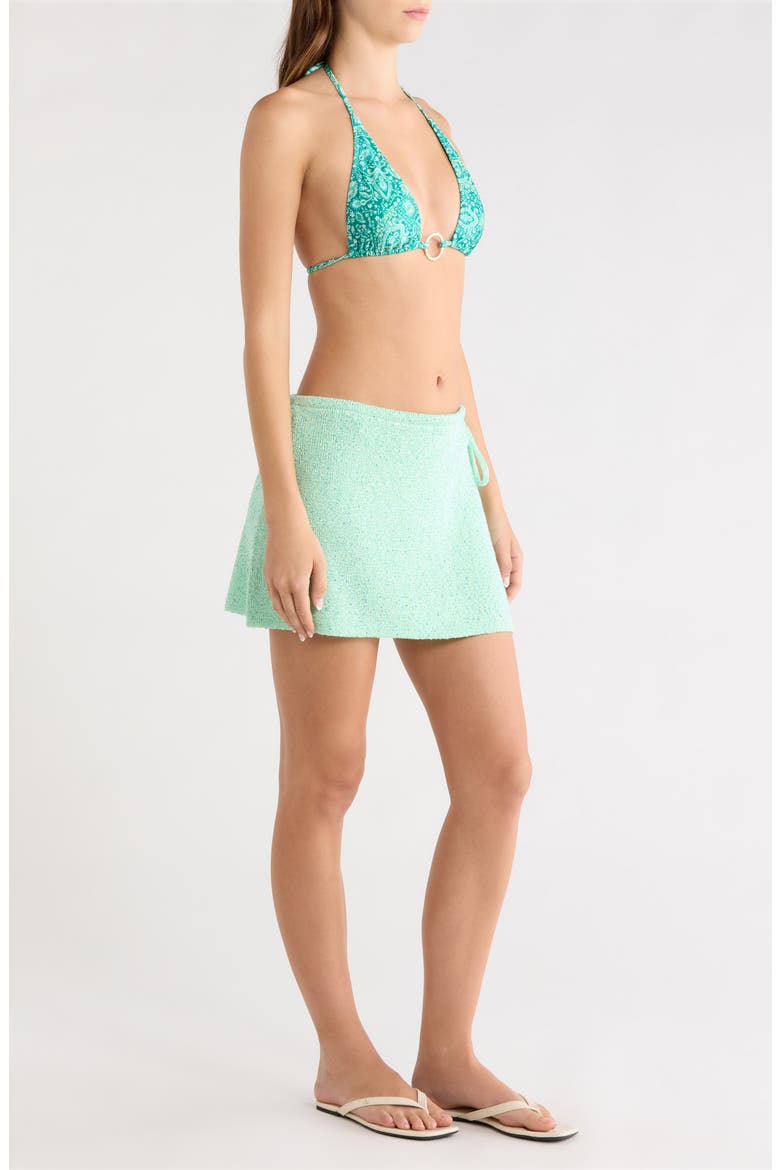 Sequin Side Tie Cotton Blend Cover-Up Sarong, Alternate, color, SEA GLIMMER