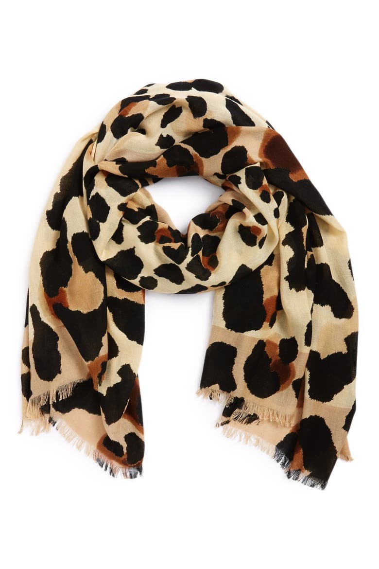 'Cheetah Calling' Wrap, Main, color, BROWN/ BROWN