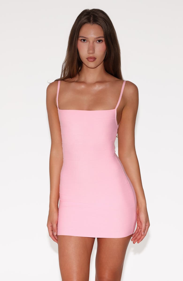 Tiger Mist Midori Bandage Body-Con Minidress, Alternate, color, Baby Pink
