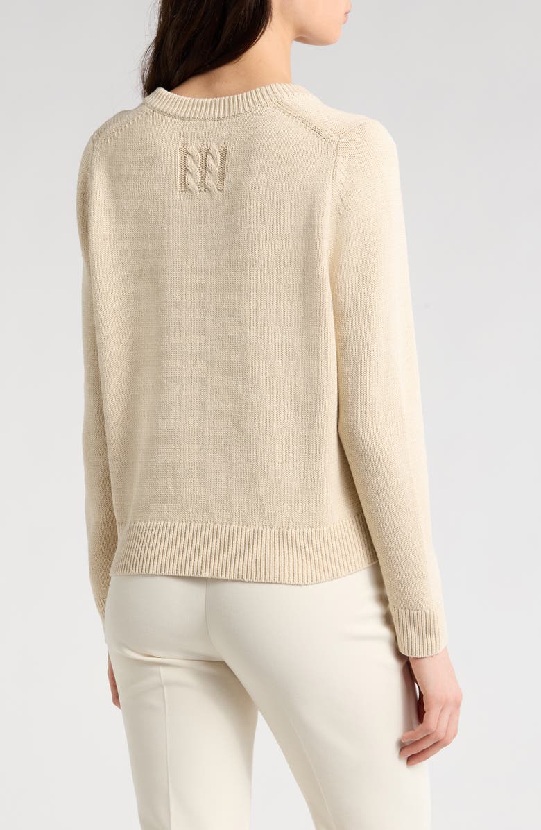 Nili Lotan Priya Cotton & Silk V-Neck Sweater, Alternate, color,