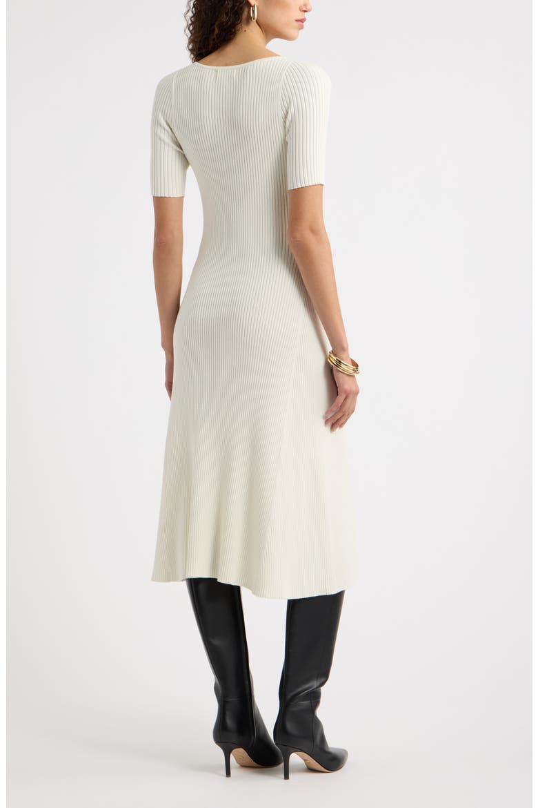 Rib Boat Neck Sweater Dress, Alternate, color, IVORY TOFU