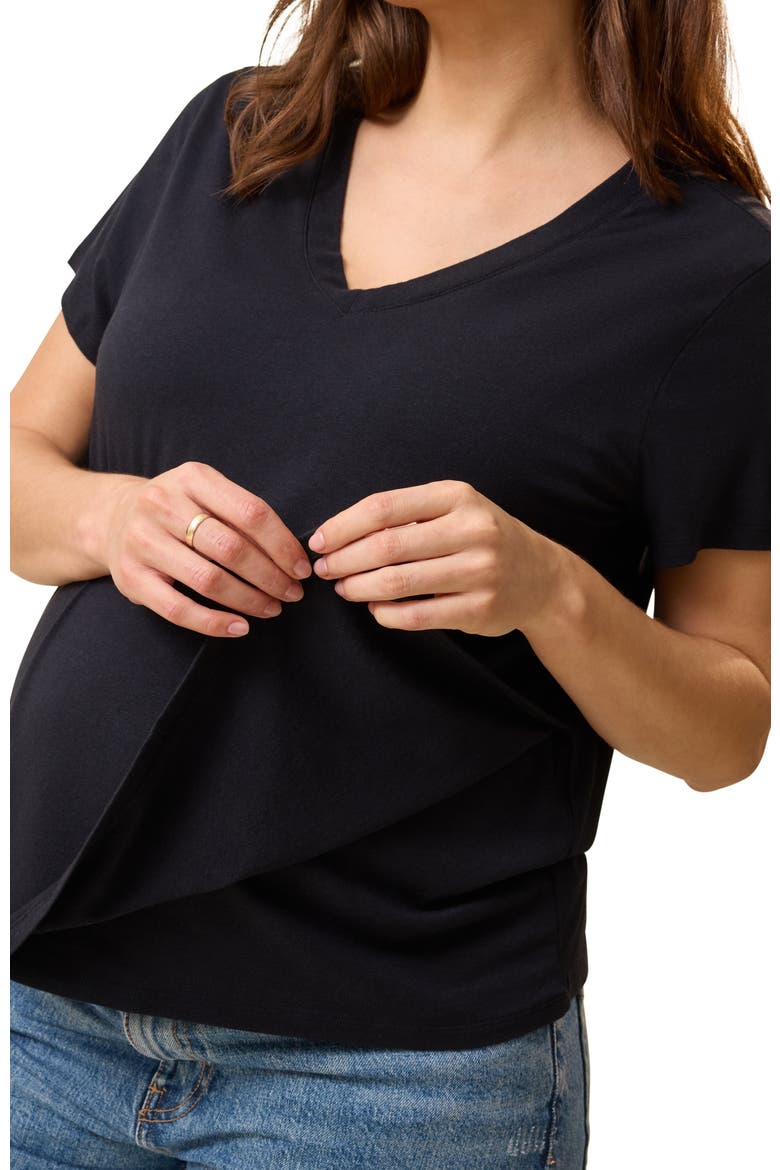 Classic Modal V-Neck Nursing T-Shirt, Alternate, color, Black