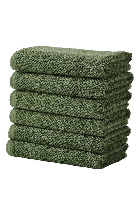 Cotton 6-Pack Textured Hand Towels